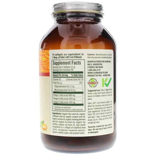 Udo's Oil 3-6-9 Blend Softgels, FL